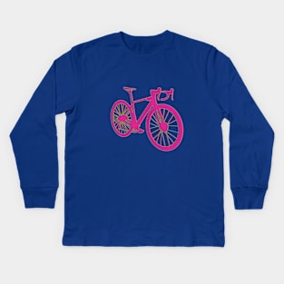 biking pink Kids Long Sleeve T-Shirt